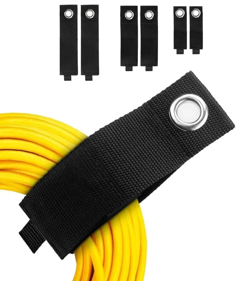 Organizzatore per cavi di prolunga resistente da 6 pezzi - Cinghie di fissaggio riutilizzabili, fascette per cavi, supporto per accessori per tubi flessibili per l'organizzazione del garage