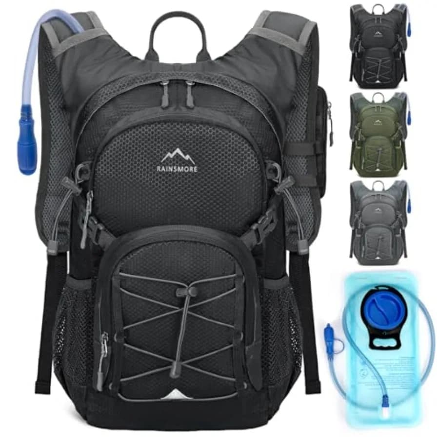 Zaino Idratazione con Sacca d'Acqua 18L, Zaino Leggero da Escursionismo per Donne e Uomini, Piccola Borsa Termica per Idratazione