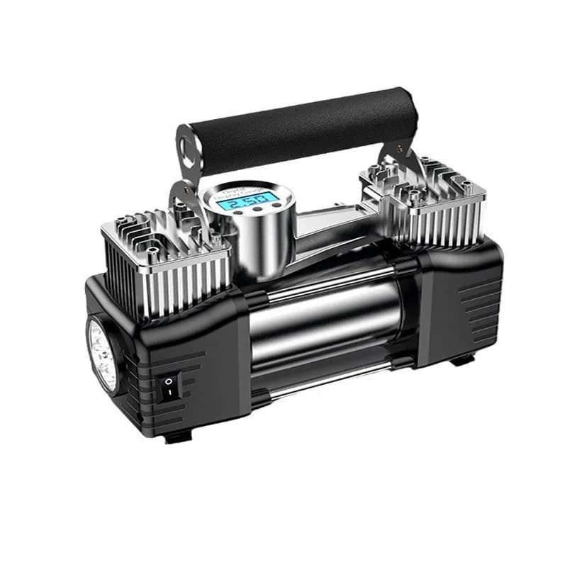Gonfiatore per pneumatici per auto Compressore d'aria elettrico portatile 12V Gonfiaggio rapido a doppio cilindro ad alta potenza per pneumatici per veicoli camion SUV