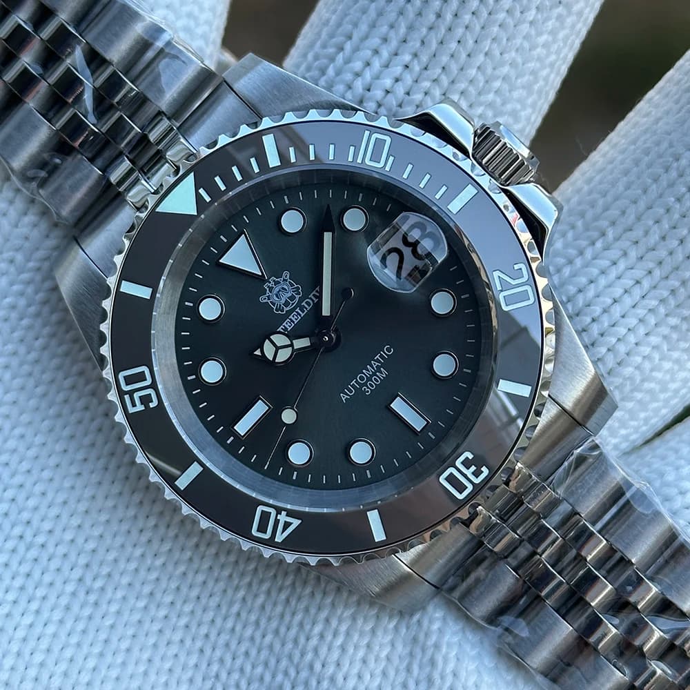 STEELDIVE SD1953 Water Ghost Lunetta in ceramica Specchio in zaffiro Luminoso Movimento NH35 Dive 30Bar Orologio meccanico impermeabile