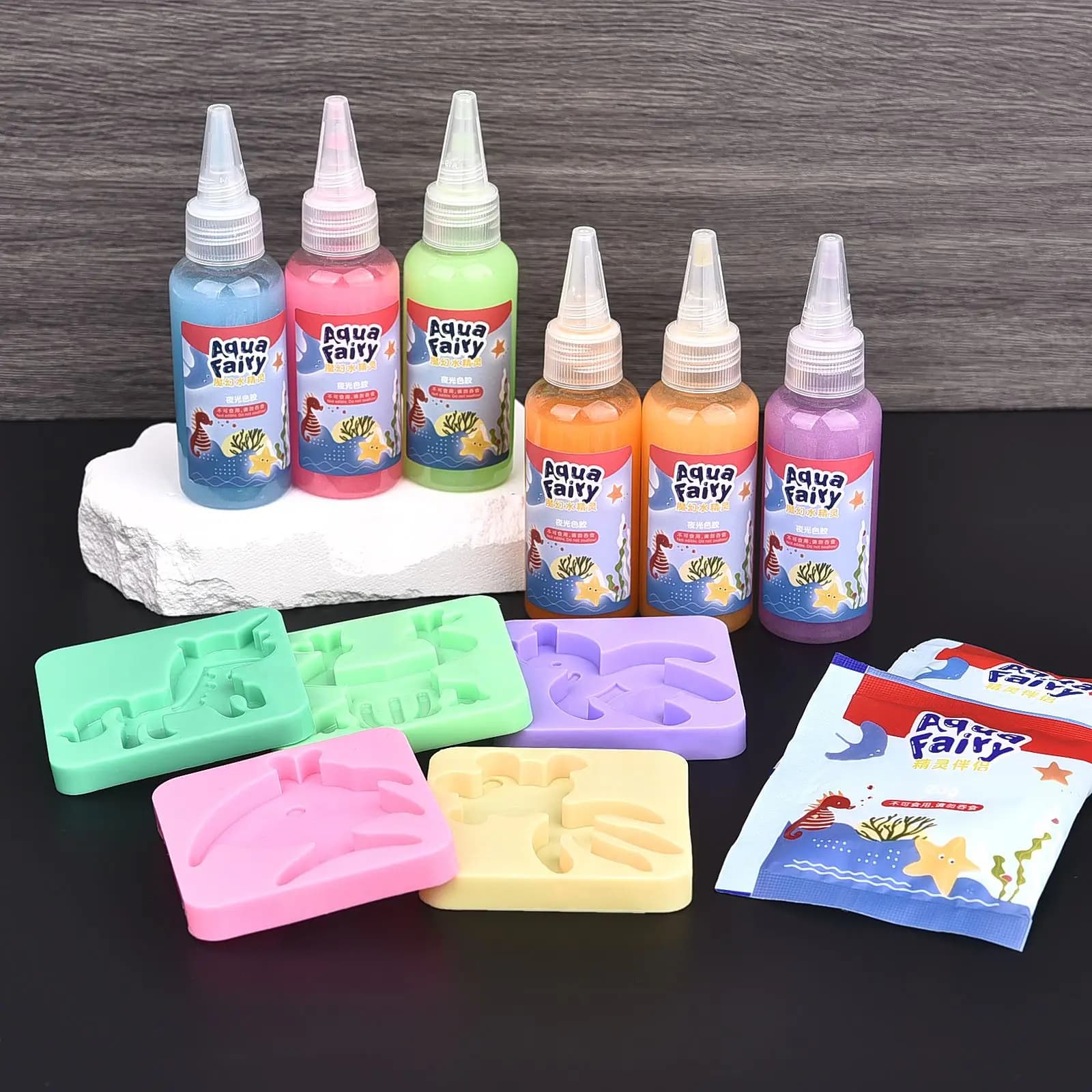 50ml luminoso Magic Water Baby Toy Ocean Mold Montessori Education Origami Magic Water Elf fatto a mano materiale fai da te Set regalo di natale
