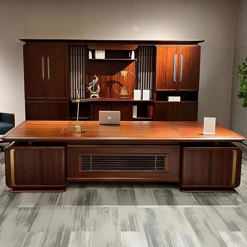 Scrivania da ufficio direzionale in legno marrone Scrivania moderna e di lusso per computer da gioco Studio grande Mesa Escriotorio Tavolo da lavoro