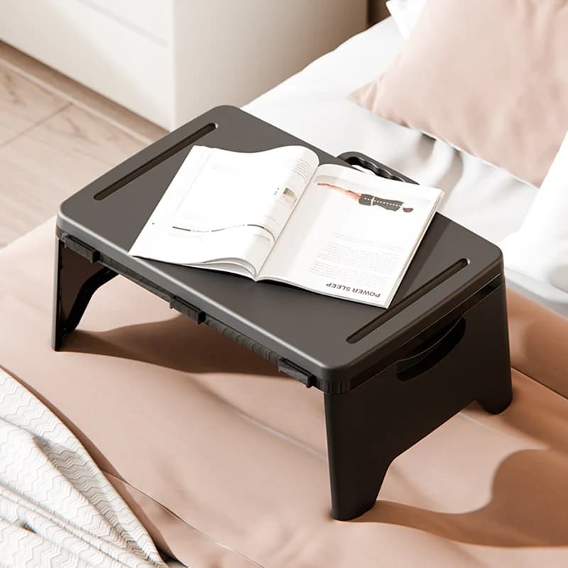 Tavolino Pieghevole con Divisori Portaoggetti - Robusto Vassoio per Laptop e Scrivania, Tavolo Portatile da Letto con Scomparti Organizzatori