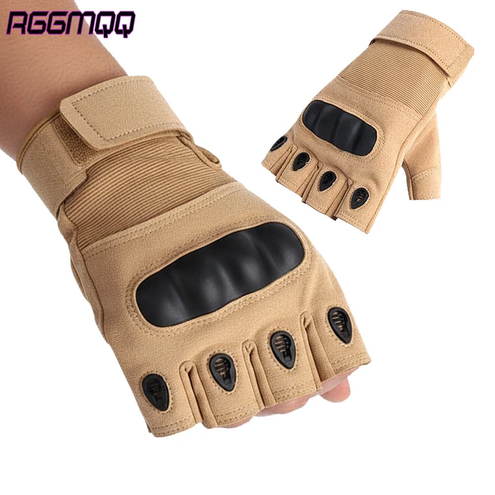 RGGMQQ 1 paio di guanti tattici senza dita - Presa antiscivolo traspirante, multi-sport, motociclismo, ciclismo, arrampicata, escursionismo, caccia