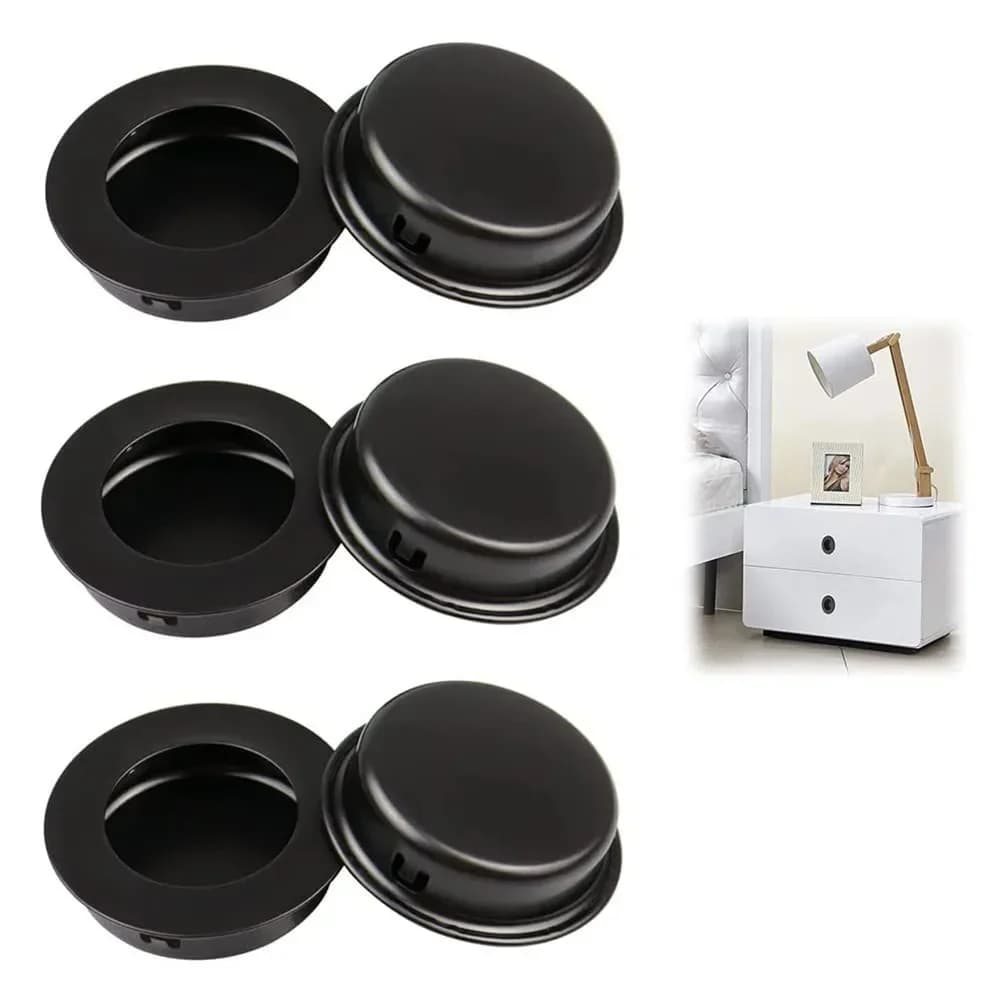 6 pcs handles for cabinet doors retro stainless steel recessed handles for furniture door disk room ring round handle for door
