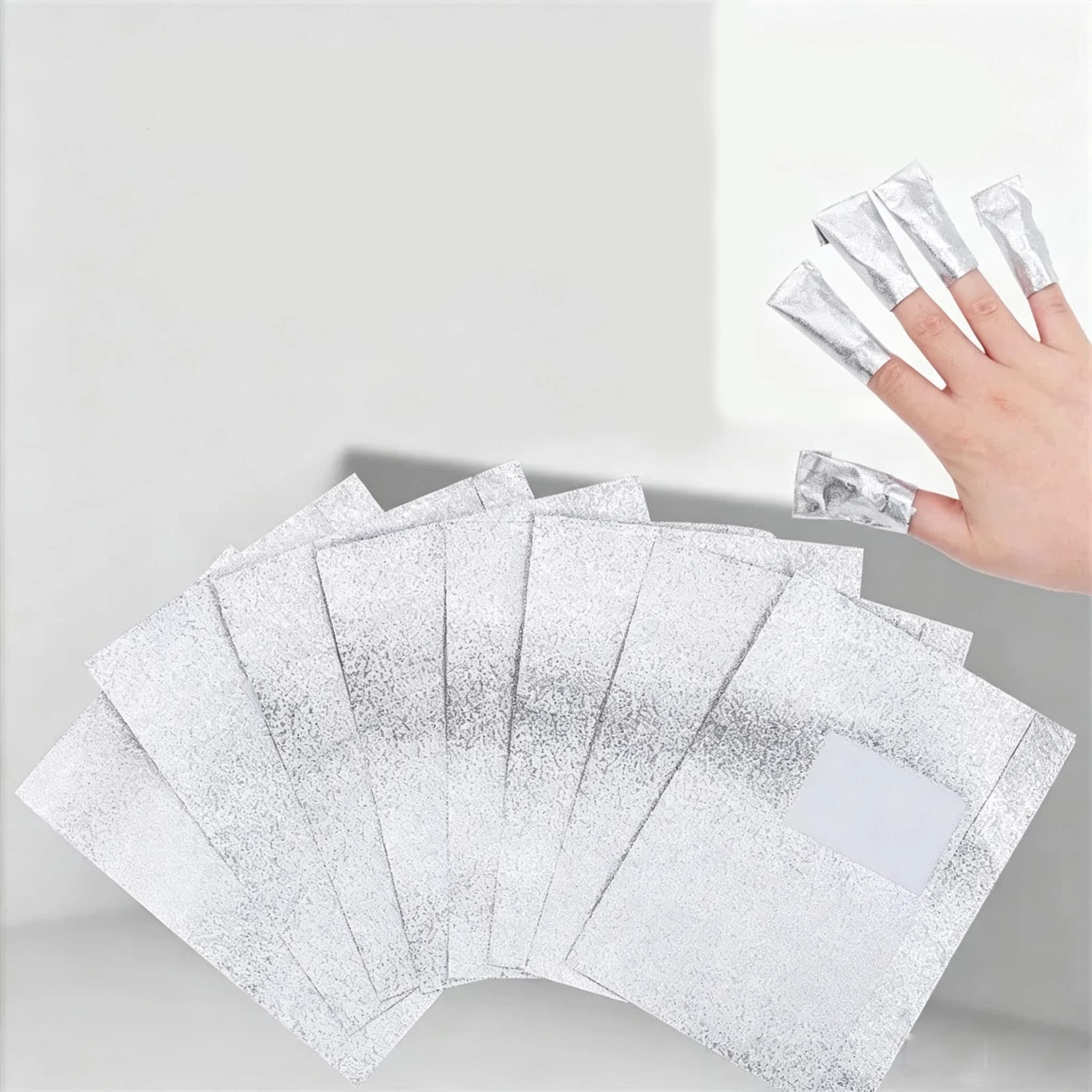 NUOVO Set da 100 Pezzi di Salviette in Alluminio per Rimozione Smalto Gel, Accessori per Manicure