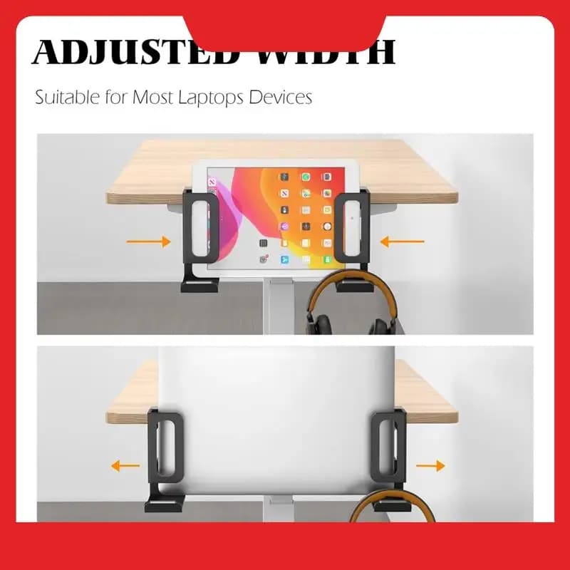Supporto verticale per laptop, supporto per laptop laterale senza trapano, supporto per laptop regolabile, morsetto da scrivania