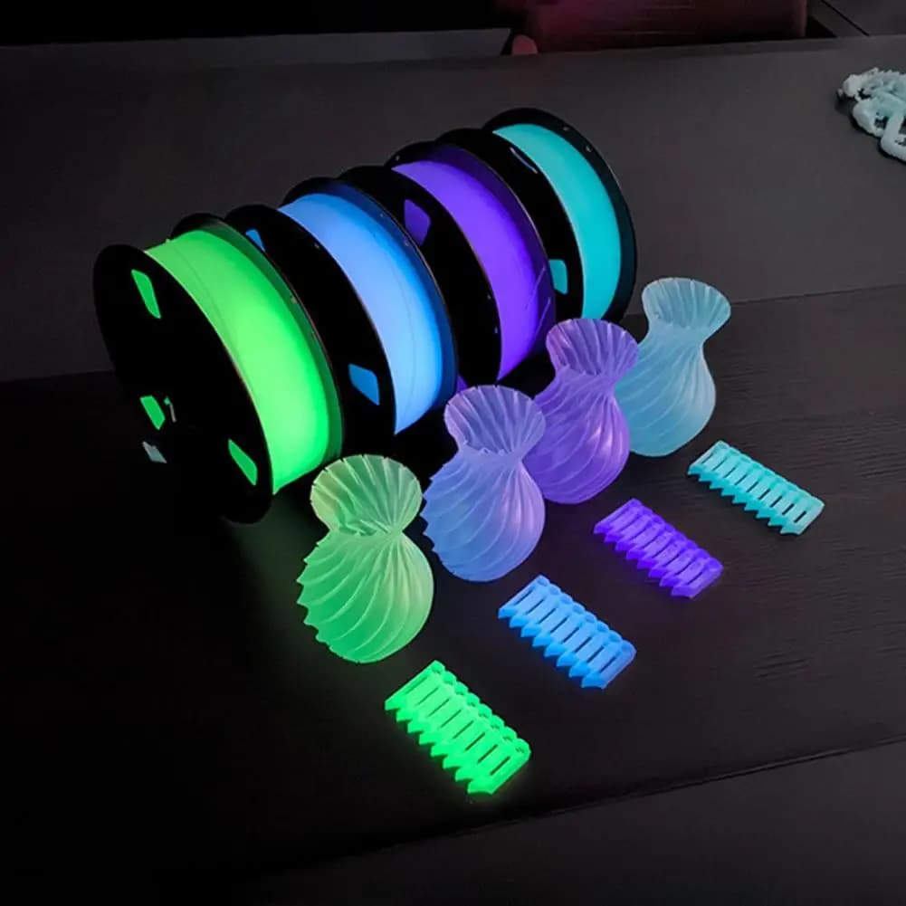 Glow Dark PLA Filament 1.75mm, 1Kg Spool Luminous Solid Color Filament, 3D Printer Filament DIY