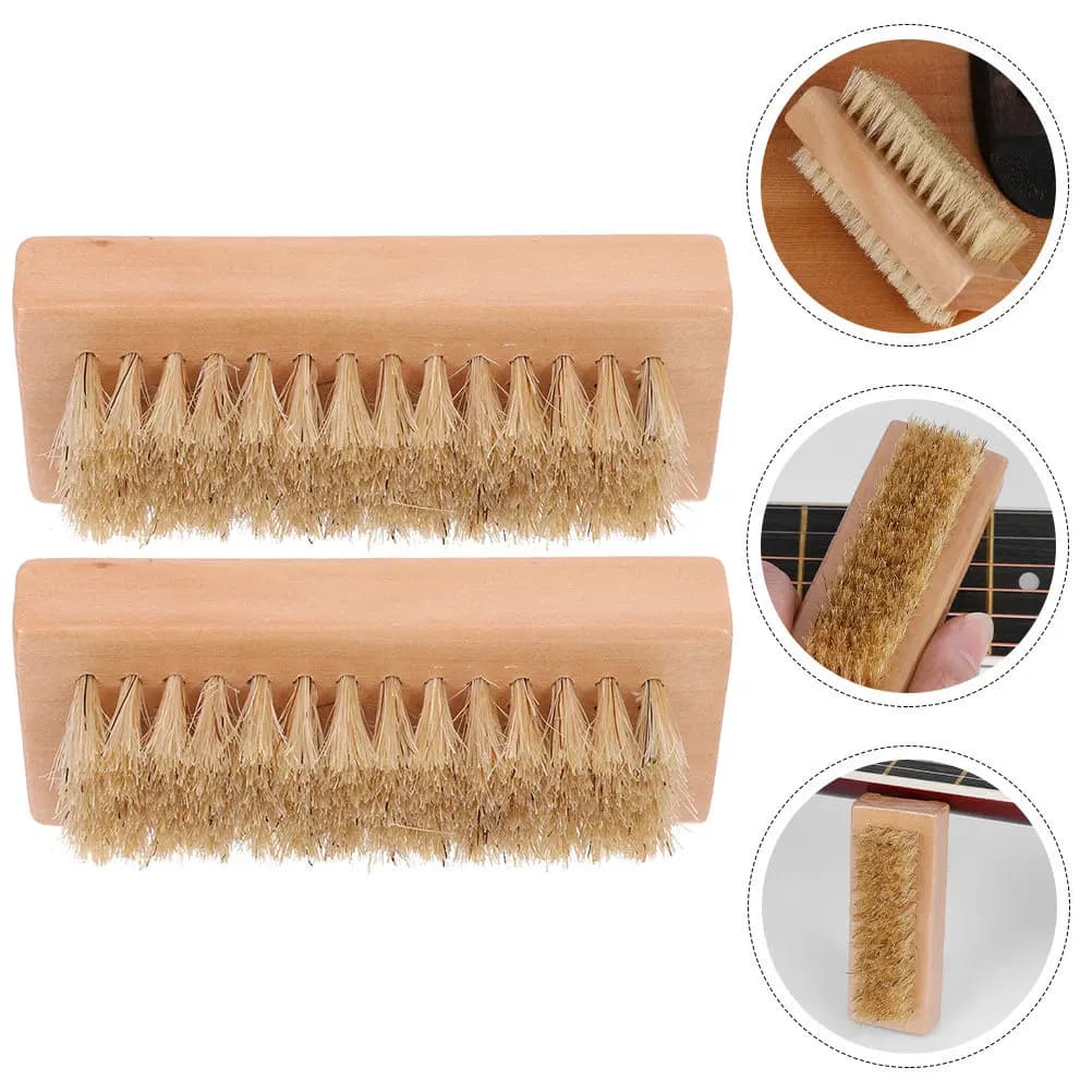 2Pcs Guitar Cleaning Tools White Bristles Brush for Guitar Bass Ukulele Guzheng Fingerboard Dust Removal Compact Portable Design