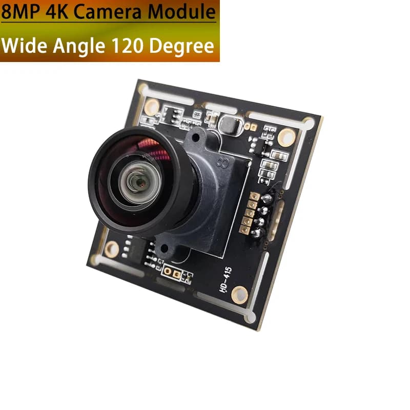 Industrial USB camera module 8MP 4K IMX415 wide angle sensor 120 degrees USB2.0 OTG UVC Plug and Play for Mini Webcam Lightburn