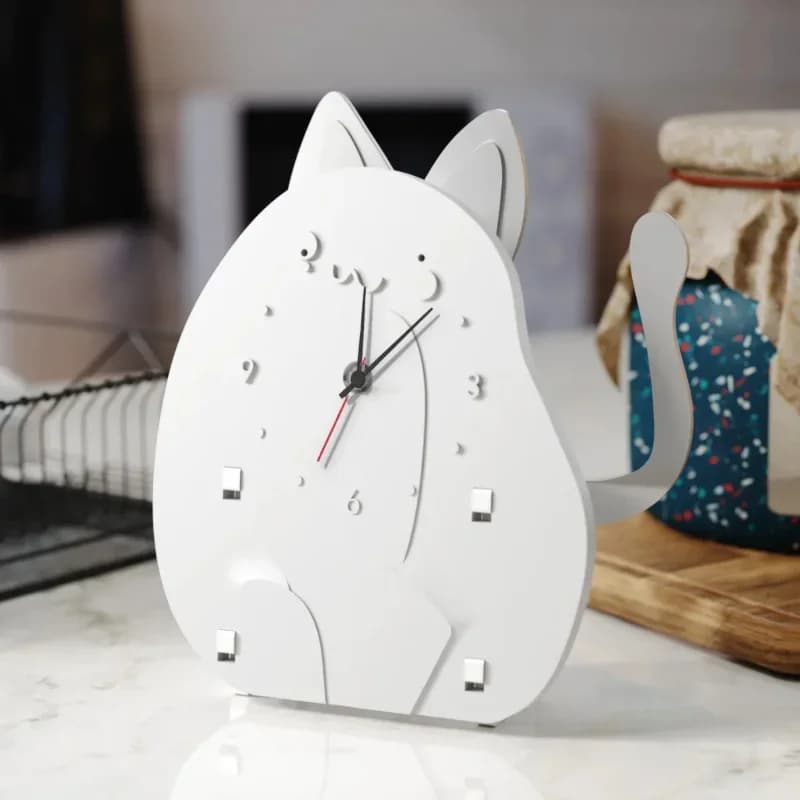 Stampo in silicone epossidico fai da te per orologio da tavolo a forma di gatto, stampi per quadrante rotondo, decorazioni da parete, strumenti per la creazione di gioielli