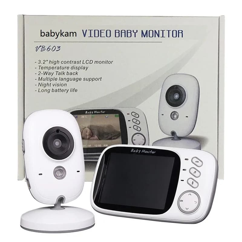 Monitor per Bambini VB603 con Telecamera Wireless da 3,2 Pollici, Visione Notturna a Infrarossi, Audio Bidirezionale, Sorveglianza 2.4G