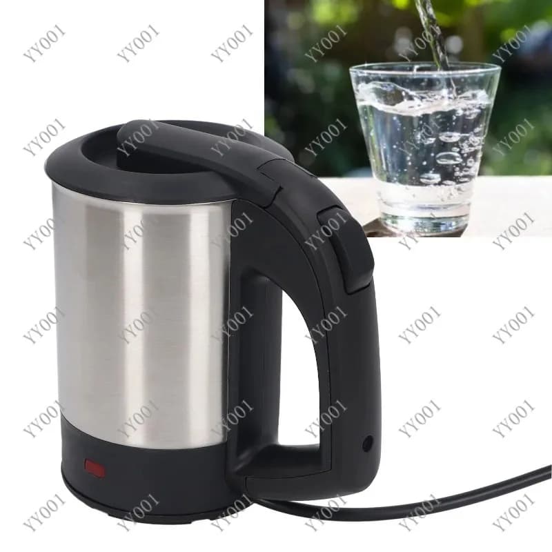 Bollitore Elettrico in Acciaio Inox da 0,5L 1000W con Spegnimento Automatico e Protezione da Surriscaldamento, con 2 Tazze