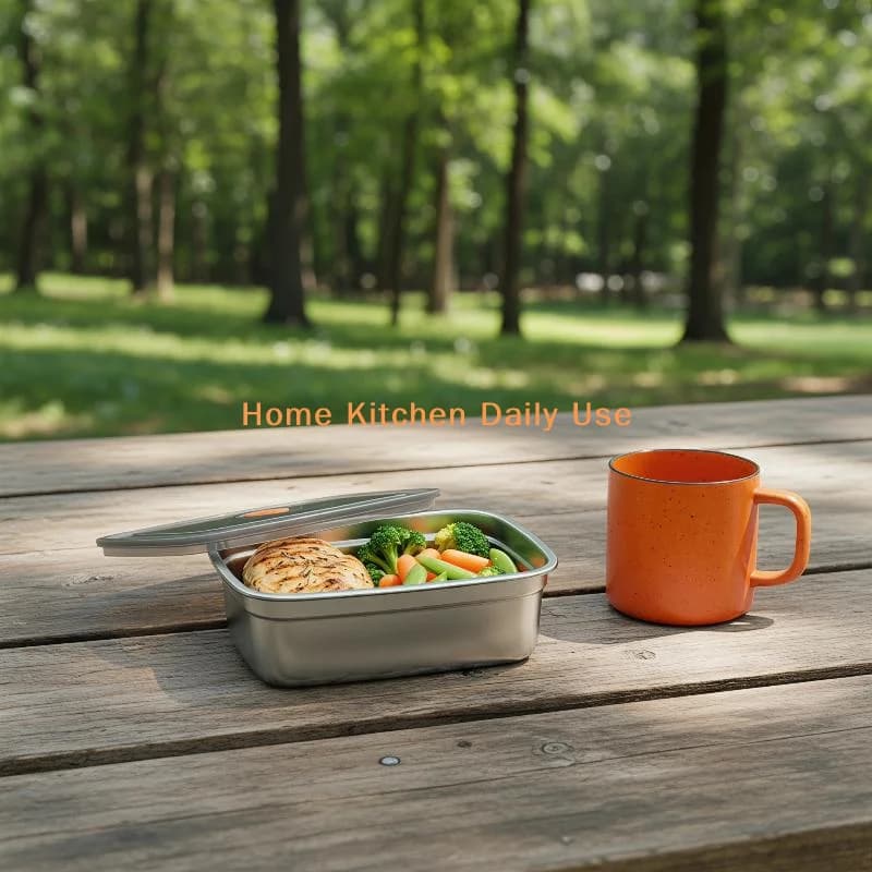 Contenitore portatile per il pranzo in acciaio inossidabile, 3 scomparti, sigillato e a prova di perdite, per ufficio, picnic, campeggio