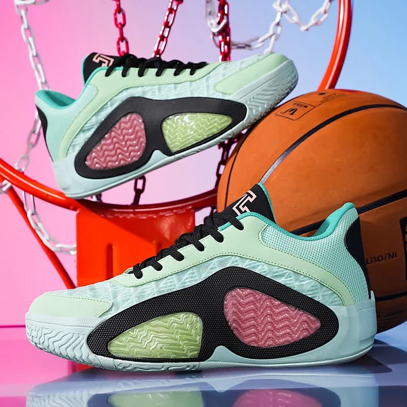 Basketball Shoes in Mesh Spring/Summer, Breathable, Resistant to wear, Ammortizer, Sneakers for Young