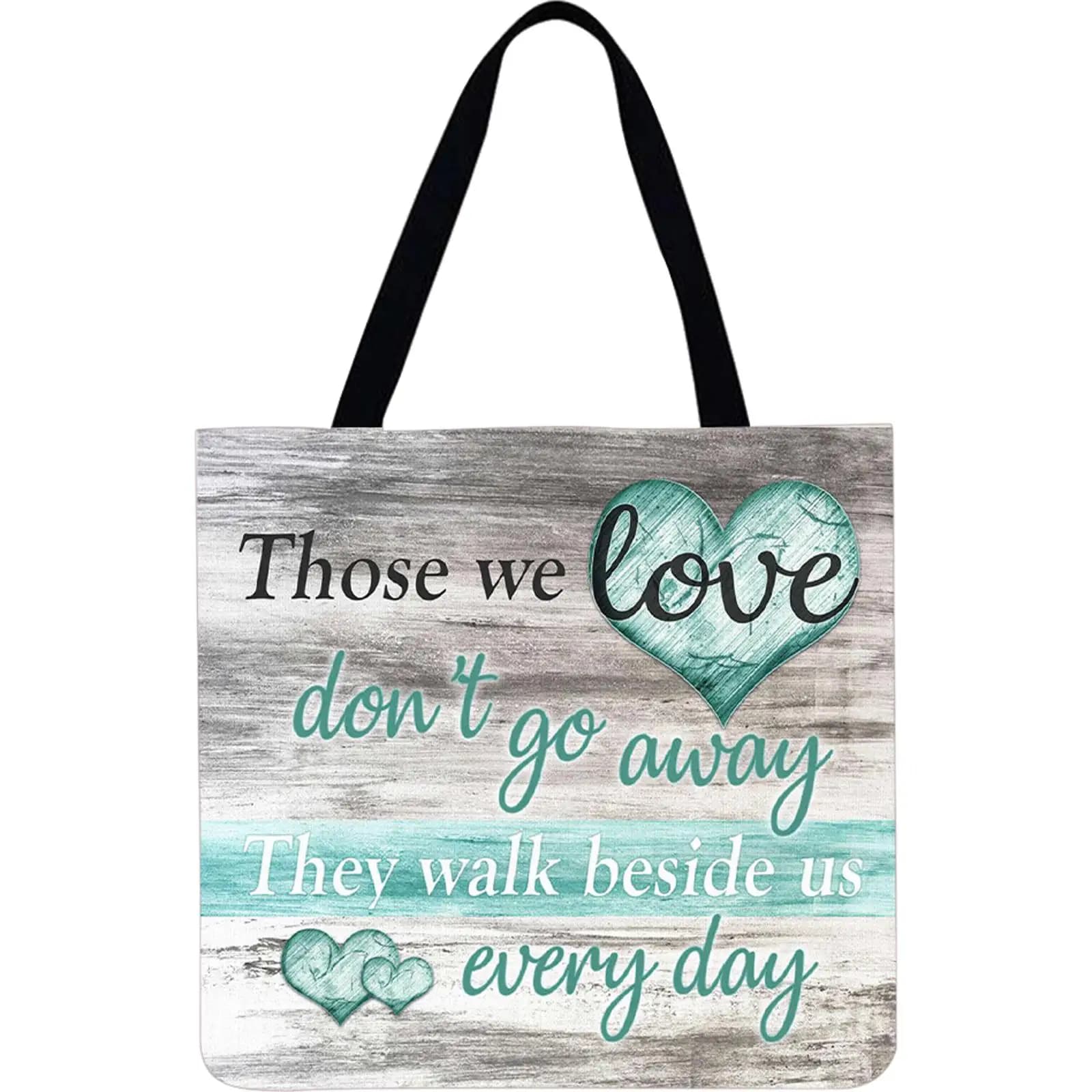 4PCS Quotes Linen Tote Bag Handbag Large Capacity Women Shopping Shoulder Bags Linen Tote Bag