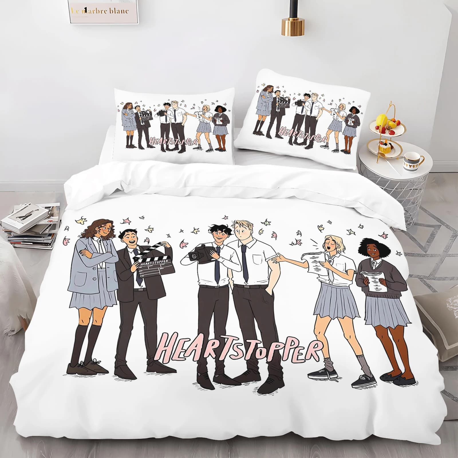 3D Print Cartoon Heartstopper Fashion Bedding Set Double Twin King Duvet Cover Comforter Pillowcase Boys Girls Adults Bedroom