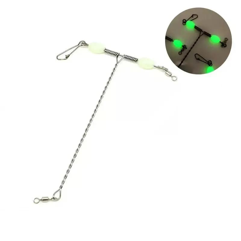 Luminous Bead Balance Weights 12cm Sea Fishing Line Set Balance Weights String Hooks Boat Fishing Gear Wholesale Strong Snap Hooks Figure-Eight Rings Line Threading