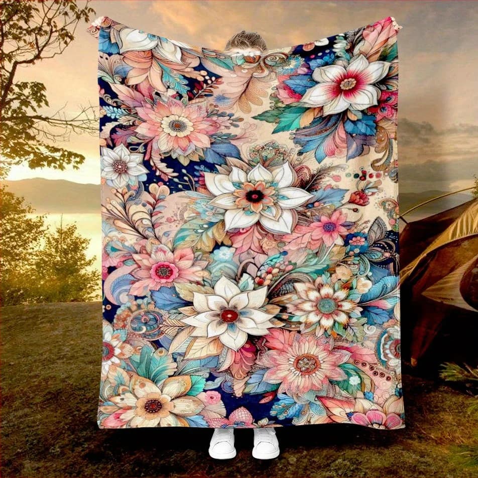 Thanksgiving Harvest Blanket Cozy Flannel Throw for Family Gatherings AllSeason Comfort Festive Gratitude Gift
