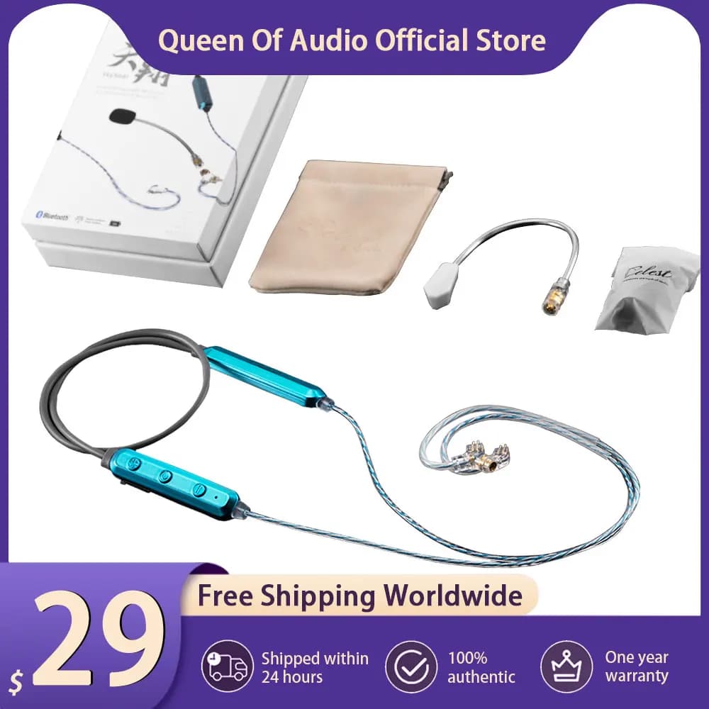 Cavo per auricolari Celest SkySoar con fascia da collo, Bluetooth, con microfono rimovibile, auricolari cablati per cuffie da gioco, accessorio per cuffie