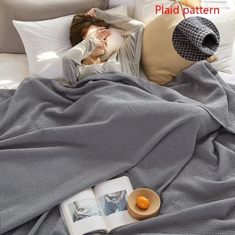 New Scottish bed blankets Pure cotton gauze bed Summer blanket Single quilt double refreshing Comfortable bed sheet for air conditioning