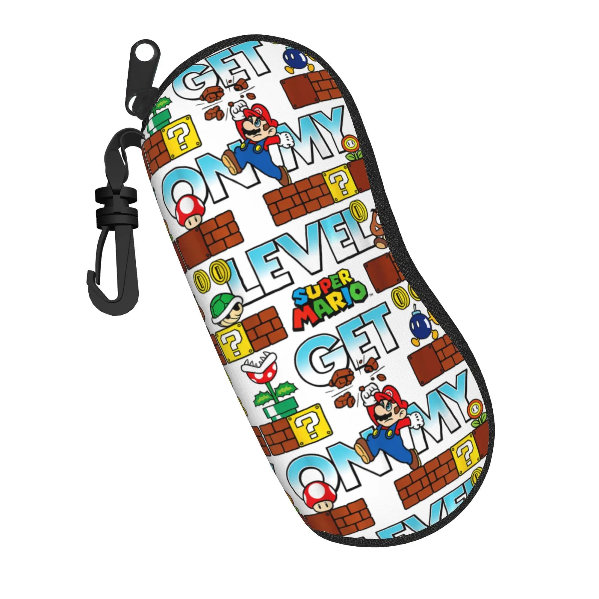 Super Marios Get On My Level Play Poster Eyewear Case Man Woman Accessories Practical Eyewear Case for Eye Contacts