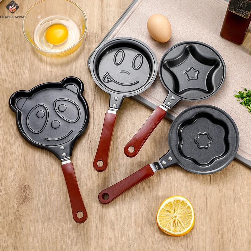1Pc Kitchen Frying Pan Kitchen Supplies Breakfast With Pattern Pancake Pan Uncovered Frying Pan Animal Shaped Frying Pan
