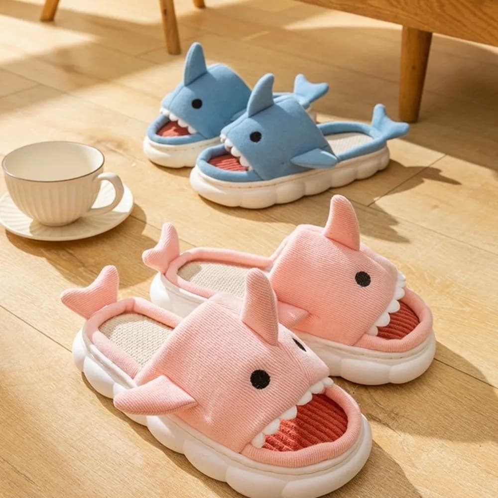 Nice slippers in flax shark plush Slides in plush Moccassini Winter Shoes Winter soft Slippers Soft and fun warm fur for home