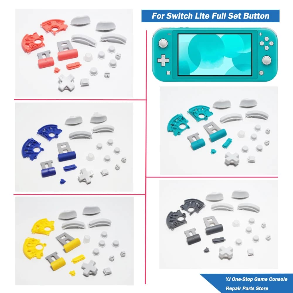 Set completo di pulsanti Shell per Switch Lite HDH-001 Kit Giallo Turchese Corallo Blu Grigio per parti di ricambio per console di gioco NS Lite