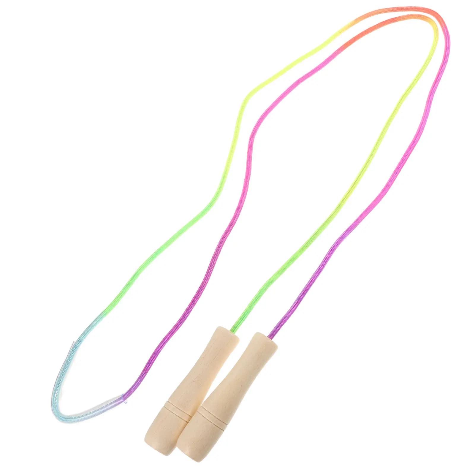 Corda per Saltare in Legno per Bambini, Lunghezza Regolabile, Colori Vivaci, Materiale Naturale Sicuro per Scuola Materna, Scuola Elementare, Pausa per il Gioco, Casa, Parco Giochi