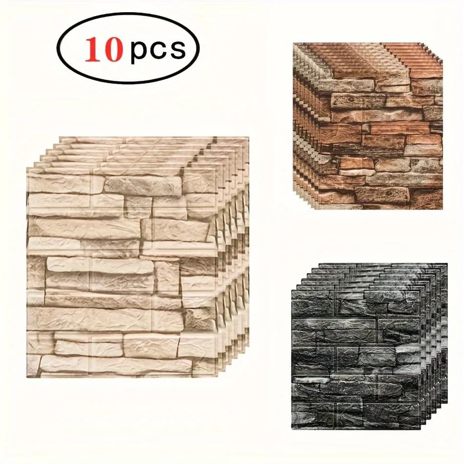 10 pieces 3D wallpaper self-adhesive decoration brick wallpaper of old foam living room bedroom wall decal 3d waterproof