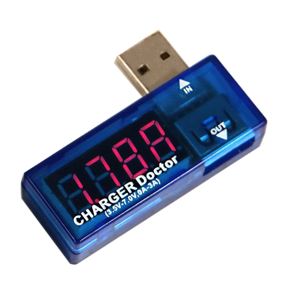 Tester Multimetro USB per Tensione e Corrente, Monitor Portatile con Copertura Blu per PC, Auto e Pannelli Solari