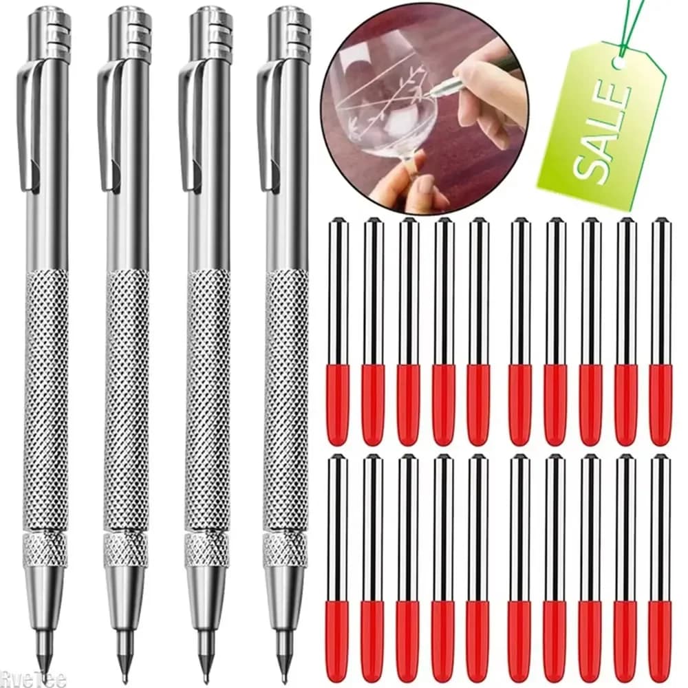 Carbide Scriber Pen Alloy Scribe Pen Metal Wood Glass Tile Cutting Marker Pencil Metalworking Woodworking Hand Tools Kits