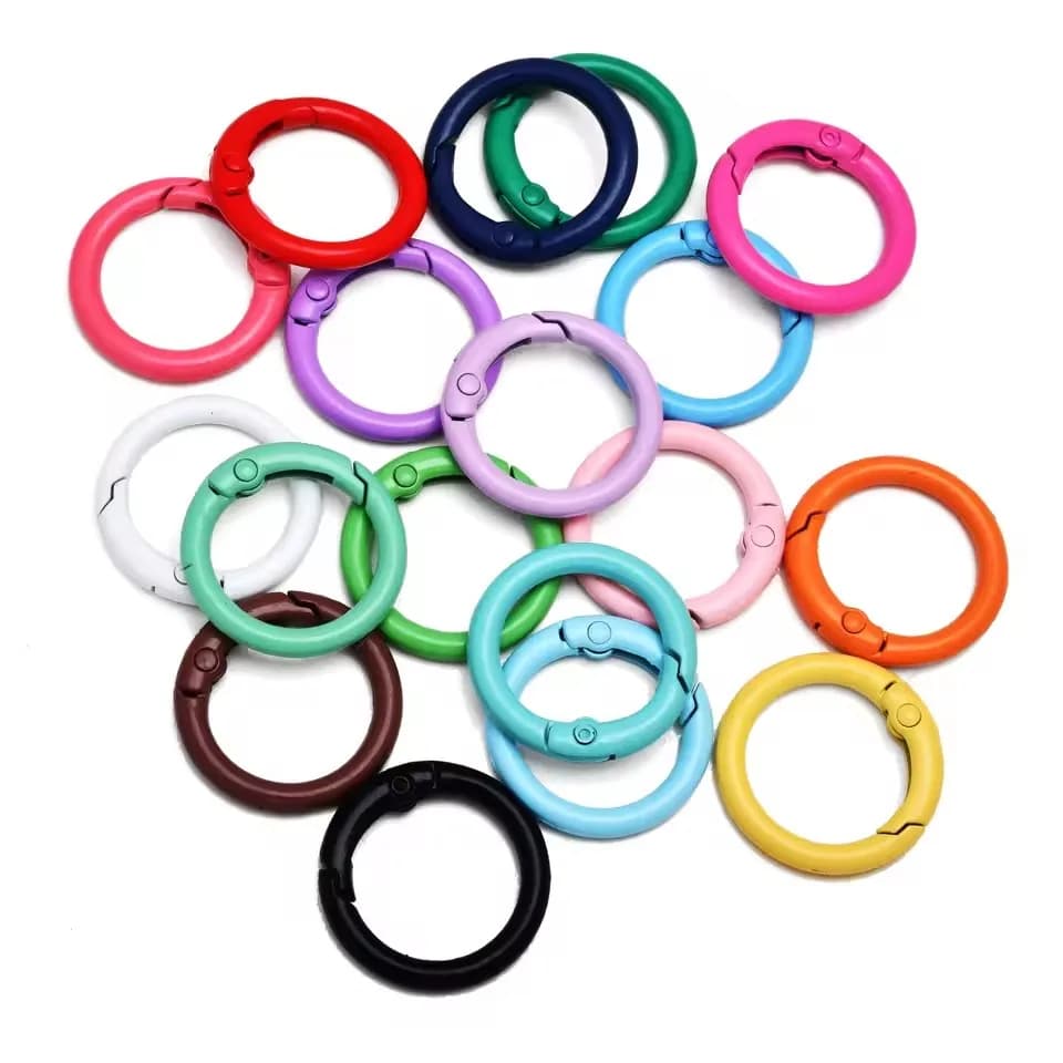10 Pz Colorful 24mm Alloy Trigger Scatto Keyring Buckle Or Ring Buckle Clasp Bag Accessories FAI FROM TE