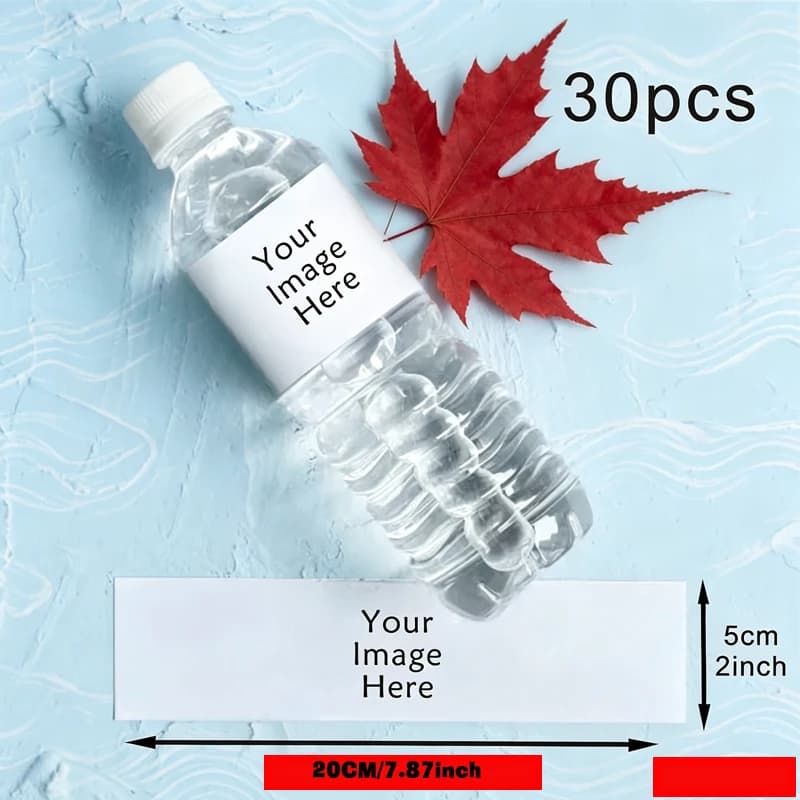 Personalized customization of wedding water bottle labels, stickers, birthdays, anniversaries, parties, communion, waterproofing