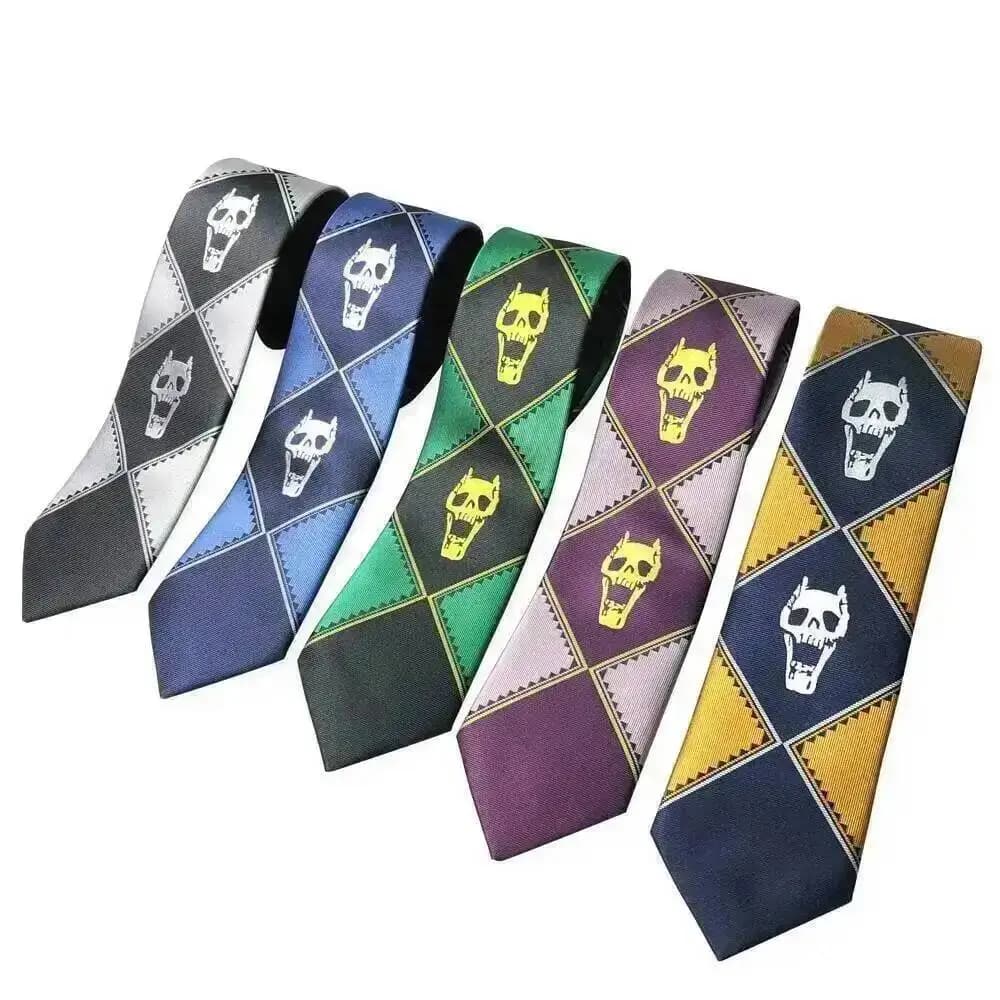 JoJo's Bizarre Adventure Kira Yoshikage Skull Head Tie Unisex Anime Cosplay Hand-tied And Zipper Two-Dimensional