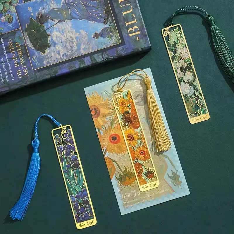 Vintage Painting Metal Bookmarks Storage Case Creative Tool For Hobby And Handmade Work Useful Desk Organizer For Home Office