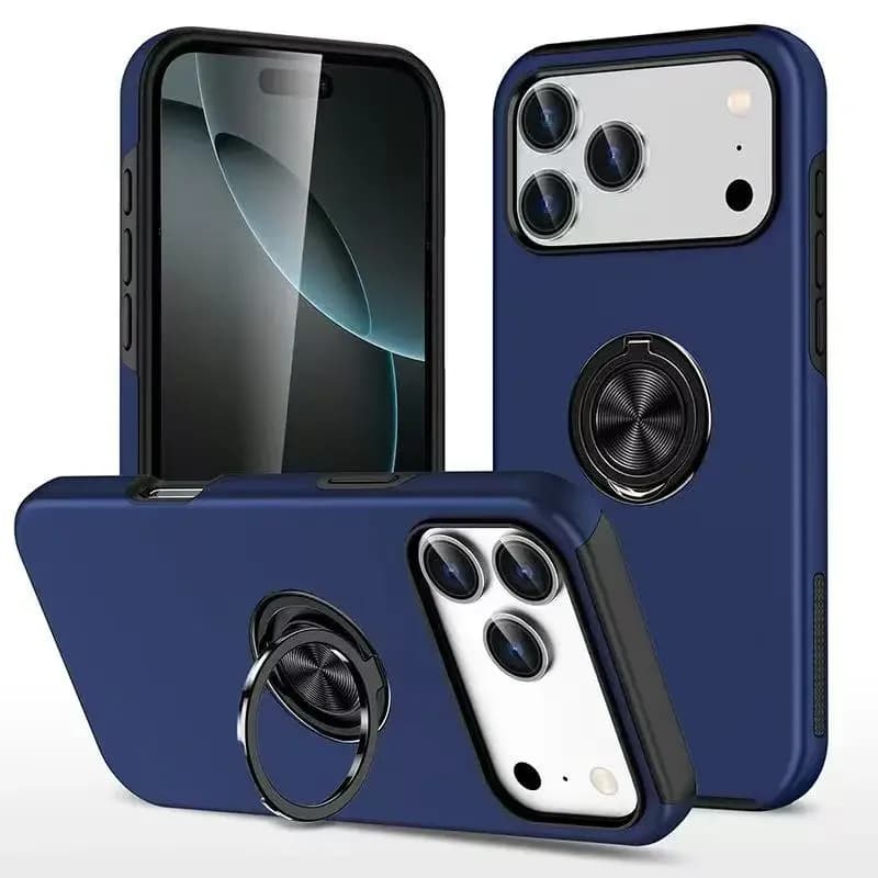Per Magsafe Custodia per telefono con supporto magnetico per anello per auto per IPhone 17 Air 16E 13 14 15 Pro Max Plus Custodia per armatura opaca antiurto