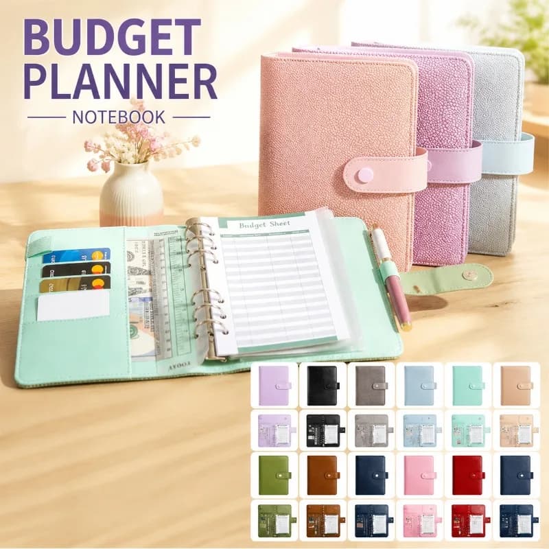 A6 Loose‑leaf Notebook Macaron Color Bubble Journal Customizable Cash Budget Planner Reusable Money‑tracking Binder Diary