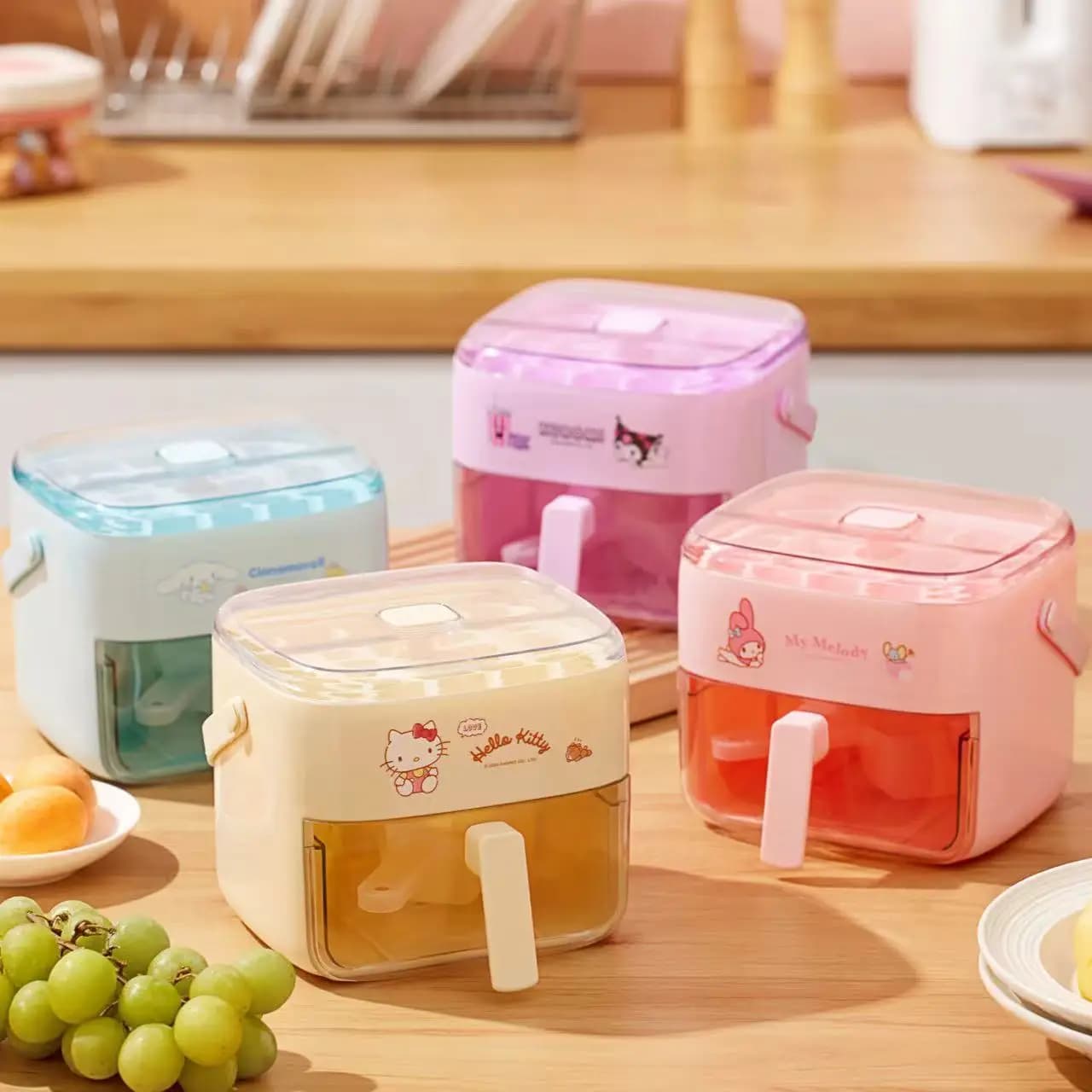 Stampo per Cubetti di Ghiaccio Hello Kitty a Doppio Strato, Secchiello per Ghiaccio Carino di Grado Alimentare con Paletta, Facile da Sfogliare, per Cucina e Bar