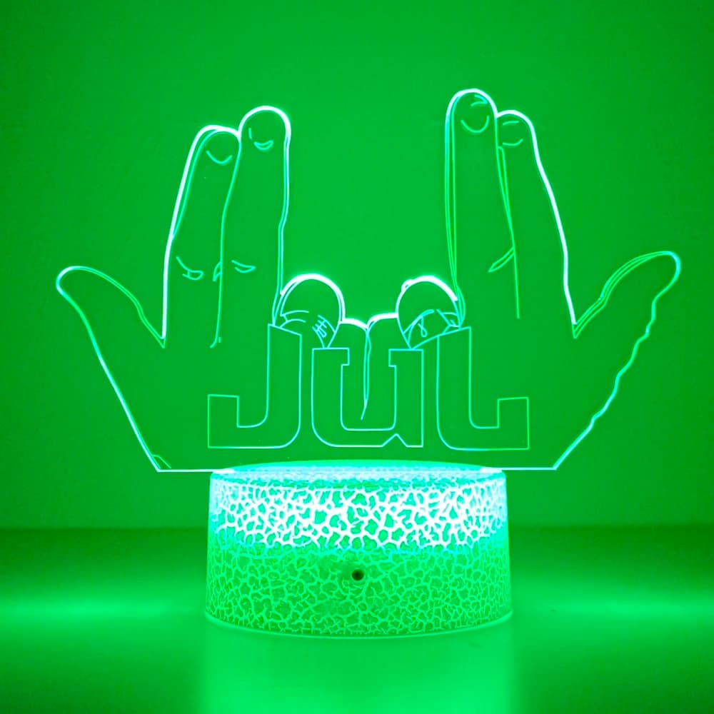 Luce notturna a LED Celebrity JUL per i fan Decorazione della camera da letto Illuminazione Regalo di compleanno Lampada 3D che cambia colore alimentata a batteria Jul