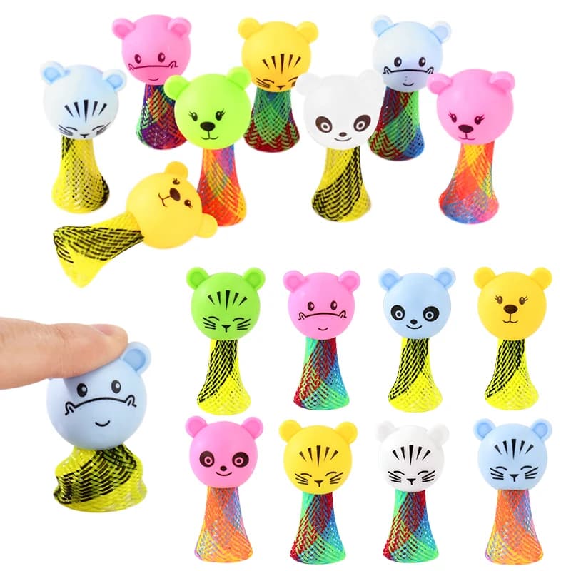 10/20Pcs Jumping Spring Launchers Popper Toys che rimbalzano bambole colorate per bambini bomboniere per feste di compleanno regali Goodie Bags Stuffers