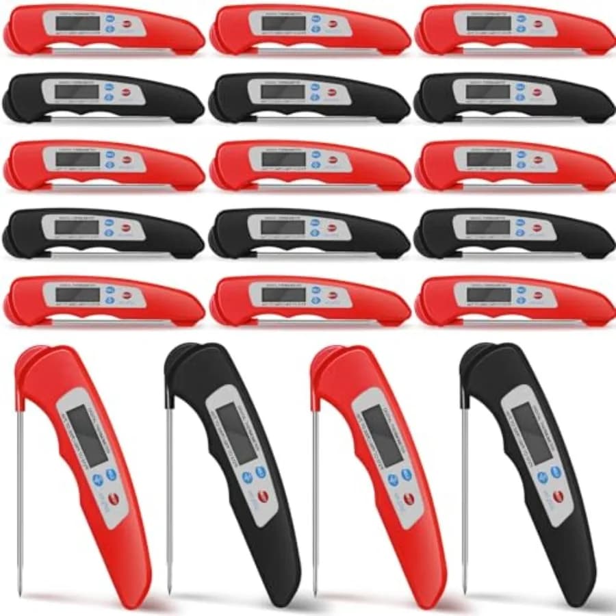 20 Piece Digital Thermometer for Foldable Meat Waterproof Kitchen Instant Reading for Cooking and Grill with Magnet
