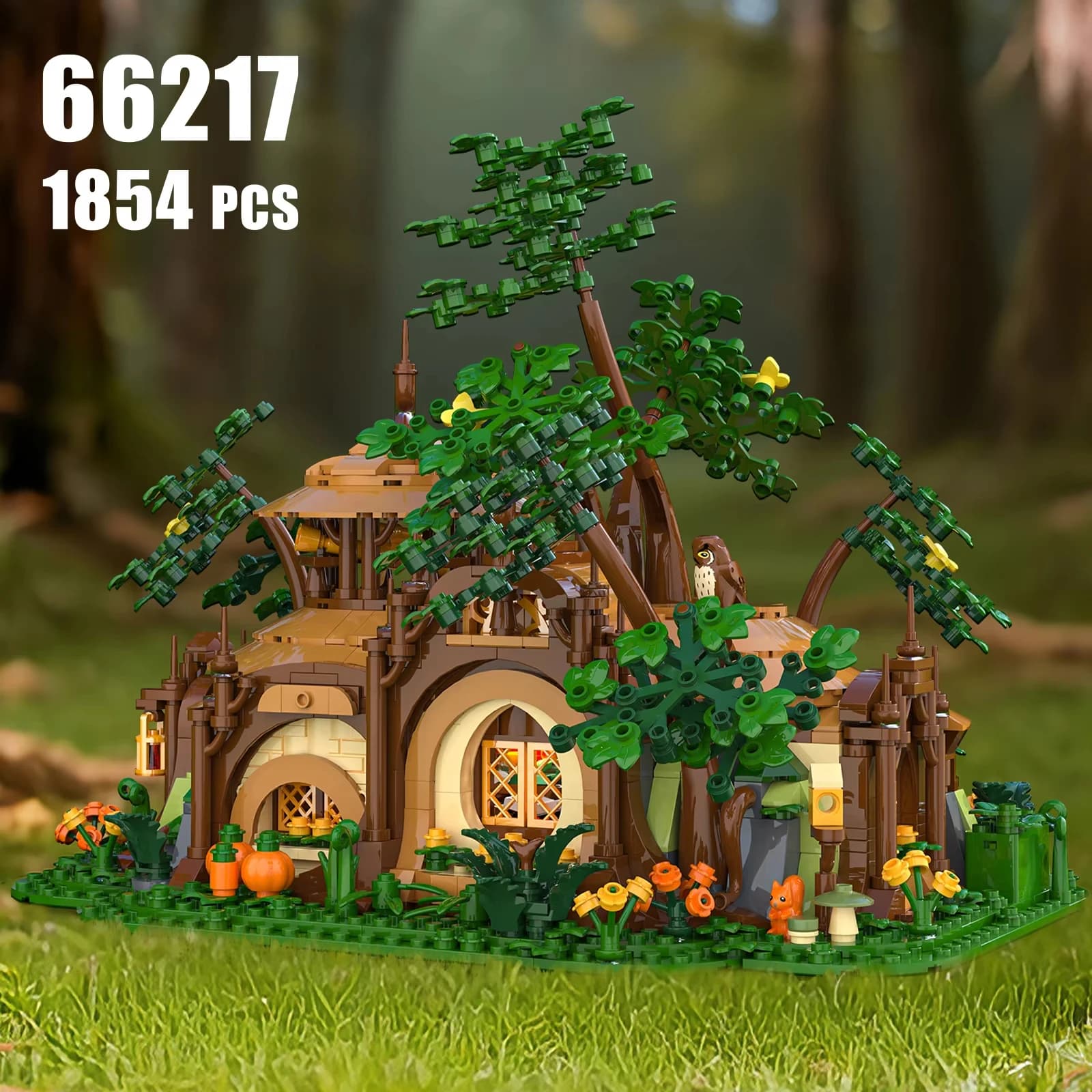 Set di Costruzioni MOC Woodland Sanctuary da 1854 Pezzi - Giocattolo Educativo Ecologico per Bambini NO.66217
