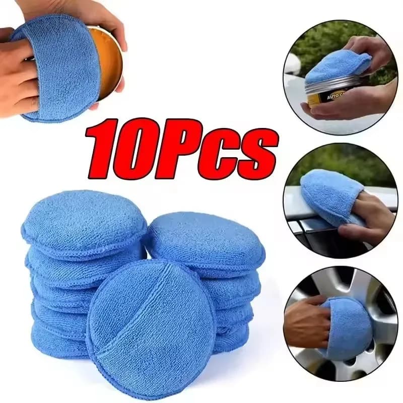 10/1 pz 5- pollici applicatore di cera in microfibra pad spugna per lucidatura per auto ultra morbida con tasca per le dita spugna in schiuma per lucidatura per la cura automatica