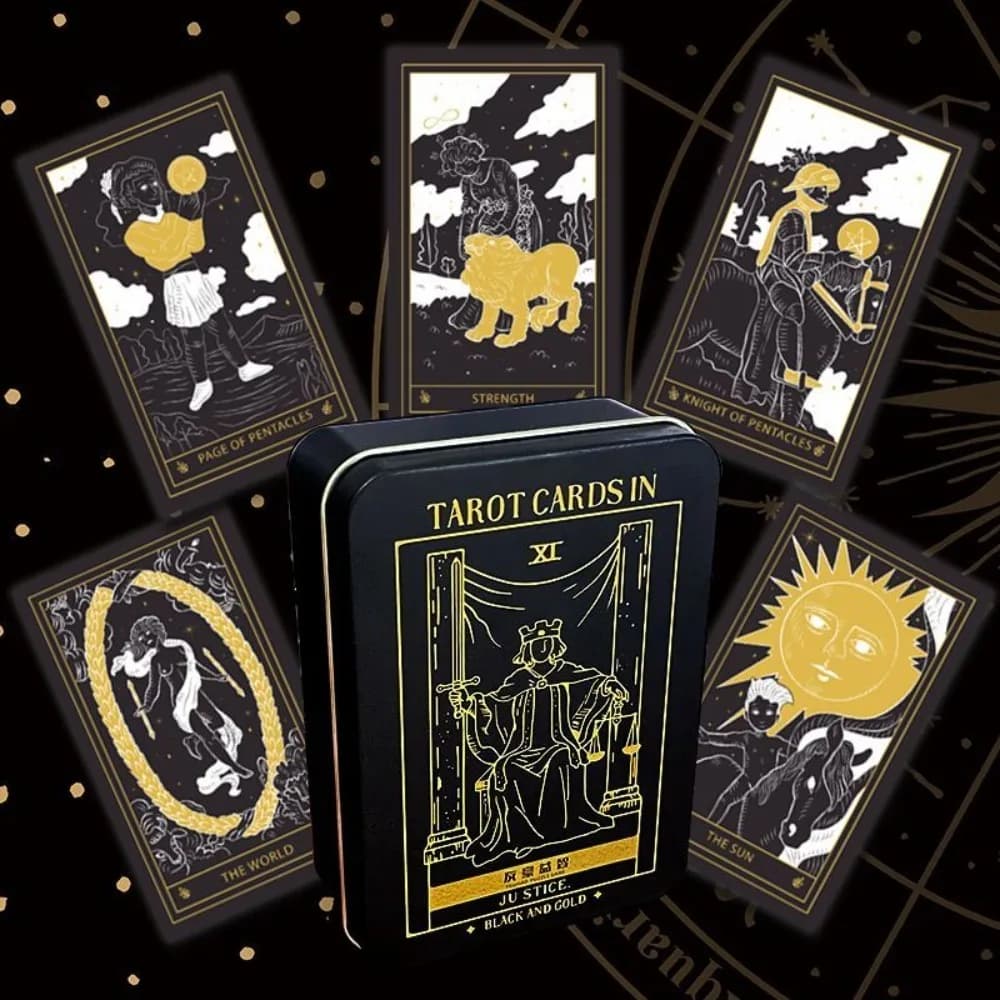 Carte in Cartoncino a Doppia Goffratura 9*6cm The Moonlight Night Lenormand Oracle Deck - 44 Carte Gotiche Fantasy per Divinazione