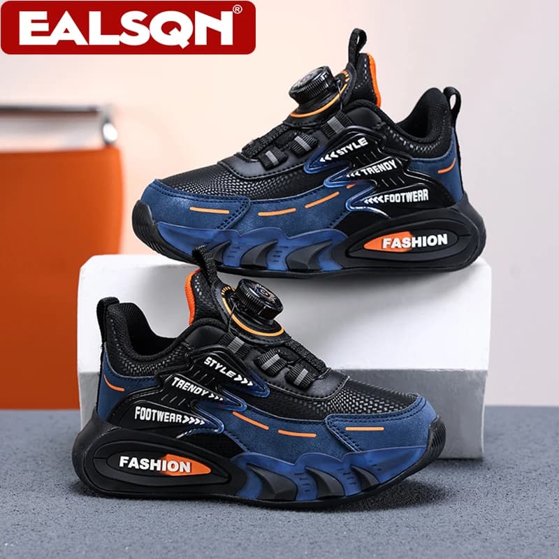 Kids Leather Sports Shoes Breathable Non-slip Running Trainers Casual Walking Sneakers for Boys School Outdoor Size 28-39