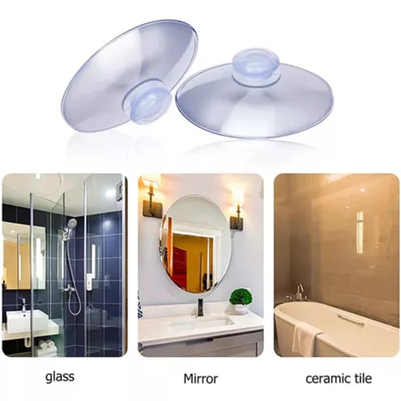 20/40mm Ventose a Vuoto PVC Trasparente Testa a Fungo Ventosa Ganci per Appendere per la Cucina di Casa Bagno