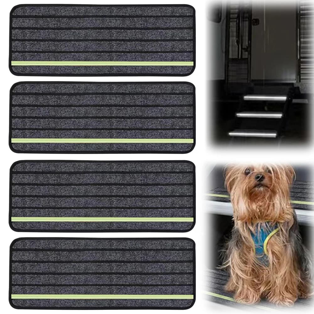 4 Pack RV Step Covers Non-Slip Camper Rug Carpet Set RV Stair Covers for Outdoor Adventures