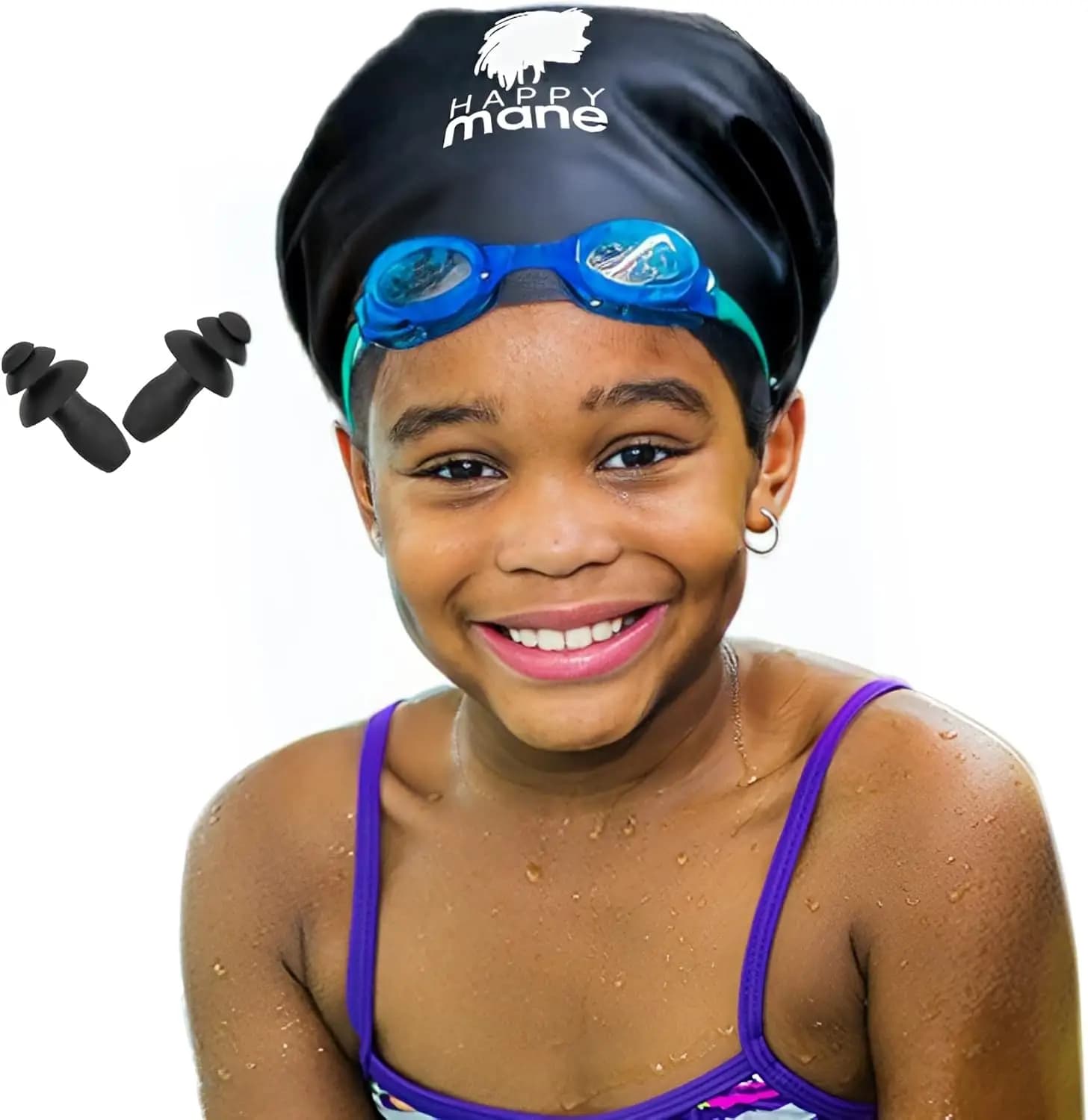 Cuffia da Nuoto Grande per Trecce e Dreadlock con Borsa Portaoggetti in PVC
